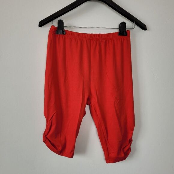 Set Of 3 NEW Biker Shorts Knee Length Under Skirt Modesty Red Purple White Large - Picture 2 of 14